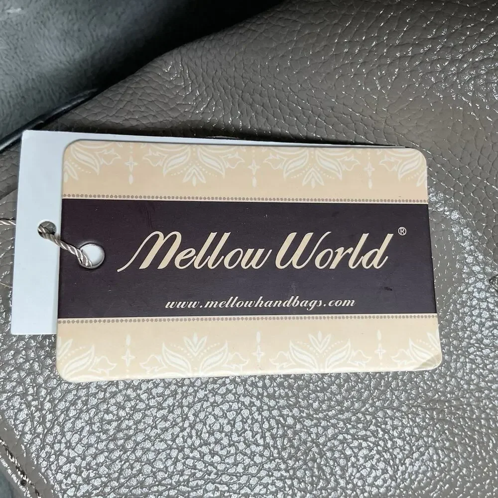 Mellow World Mocha Brown Vegan Leather Crossbody Shoulder Bag Gold Zipper NWT